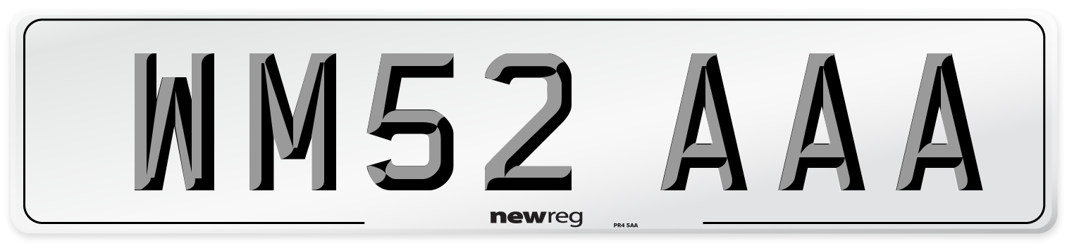 WM52 AAA Number Plate from New Reg